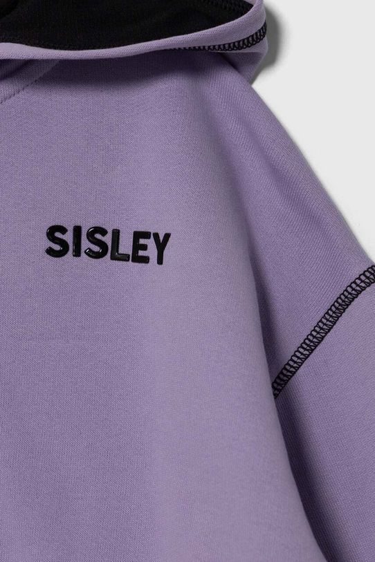 Dziewczynka Sisley bluza bawełniana dziecięca 3J68X500Y.G.Seasonal fioletowy