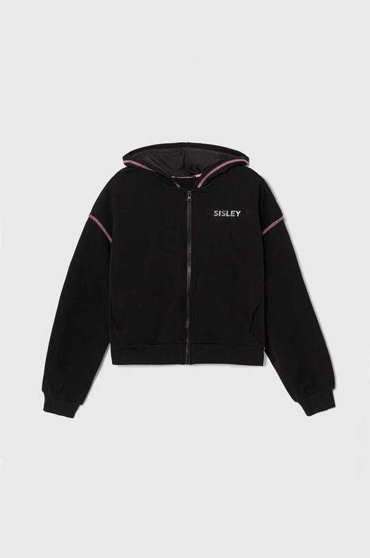 Detská bavlnená mikina Sisley bavlna čierna 3J68X500Y.G.Seasonal