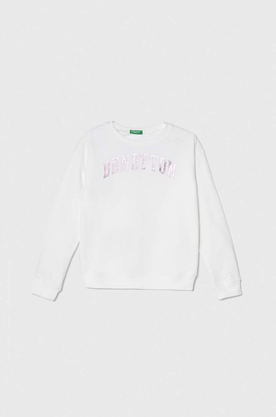 United Colors of Benetton bluza bawełniana dziecięca nadruk biały 3J68C10H6.G.Seasonal