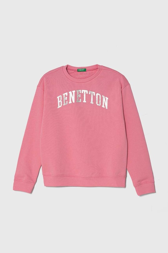 United Colors of Benetton bluza bawełniana dziecięca nadruk różowy 3J68C10H6.G.Seasonal