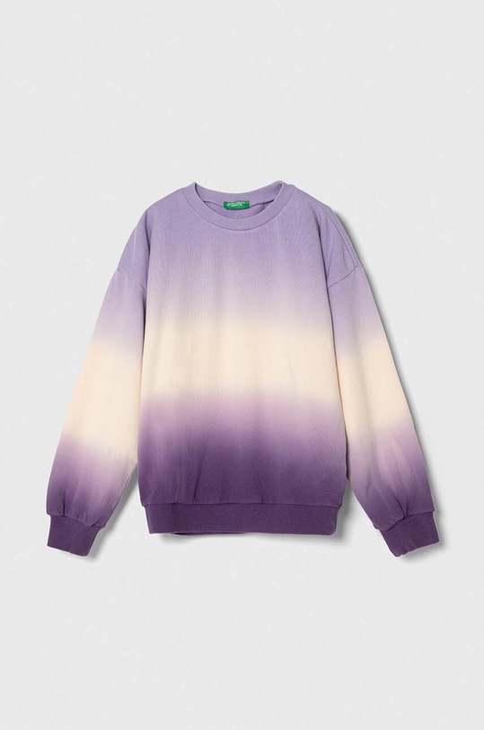 United Colors of Benetton bluza bawełniana dziecięca wzorzyste fioletowy 3J68C10HY.G.Seasonal
