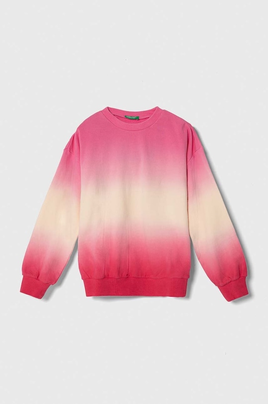 United Colors of Benetton hanorac de bumbac pentru copii cu modele roz 3J68C10HY.G.Seasonal