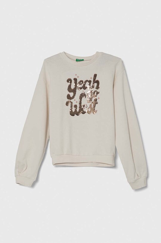 United Colors of Benetton hanorac de bumbac imprimeu bej 3J68C10I9.G.Seasonal