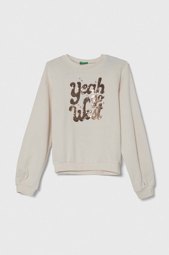 United Colors of Benetton bluza bawełniana nadruk beżowy 3J68C10I9.G.Seasonal