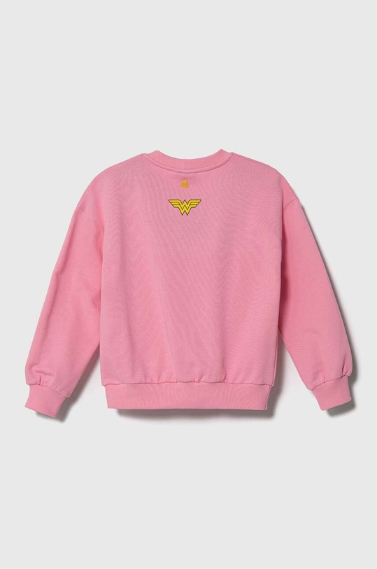United Colors of Benetton hanorac de bumbac pentru copii 3J68C10IN.G.Seasonal roz SS24