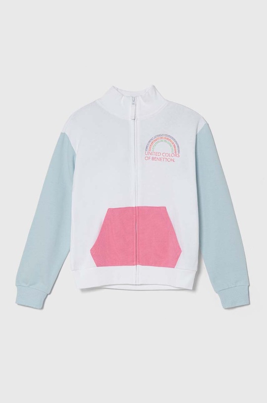 United Colors of Benetton bluza bawełniana dziecięca nadruk biały 3J68C503O.G.Seasonal