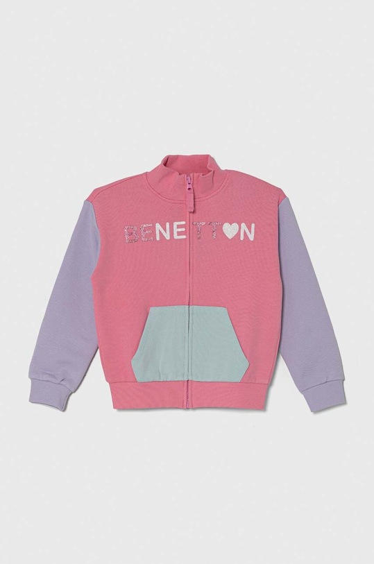 United Colors of Benetton bluza bawełniana dziecięca nadruk różowy 3J68C503O.G.Seasonal