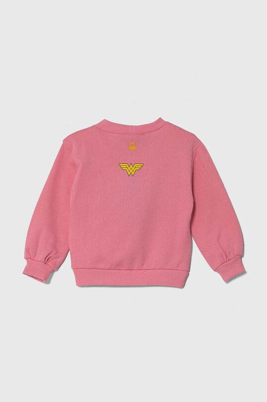 Детская хлопковая кофта United Colors of Benetton x DC 3J68G10EA.P.Seasonal розовый SS24