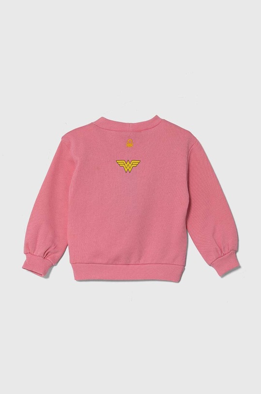 United Colors of Benetton hanorac de bumbac pentru copii x DC 3J68G10EA.P.Seasonal roz SS24