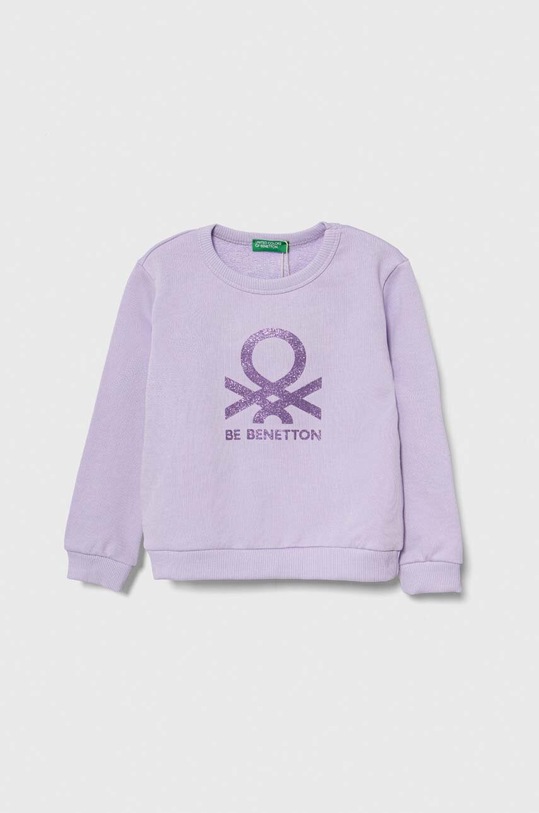 United Colors of Benetton bluza bawełniana dziecięca nadruk fioletowy 3J70G10D3.P.Seasonal