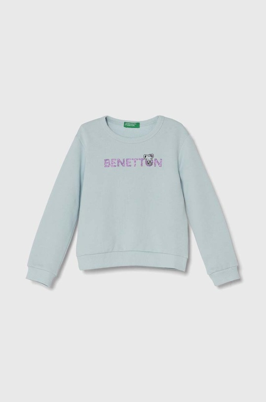 United Colors of Benetton bluza bawełniana dziecięca nadruk niebieski 3J70G10D3.P.Seasonal