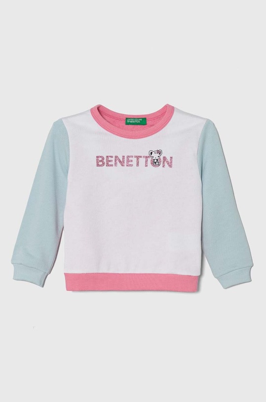 United Colors of Benetton bluza bawełniana dziecięca nadruk różowy 3J70G10D3.P.Seasonal