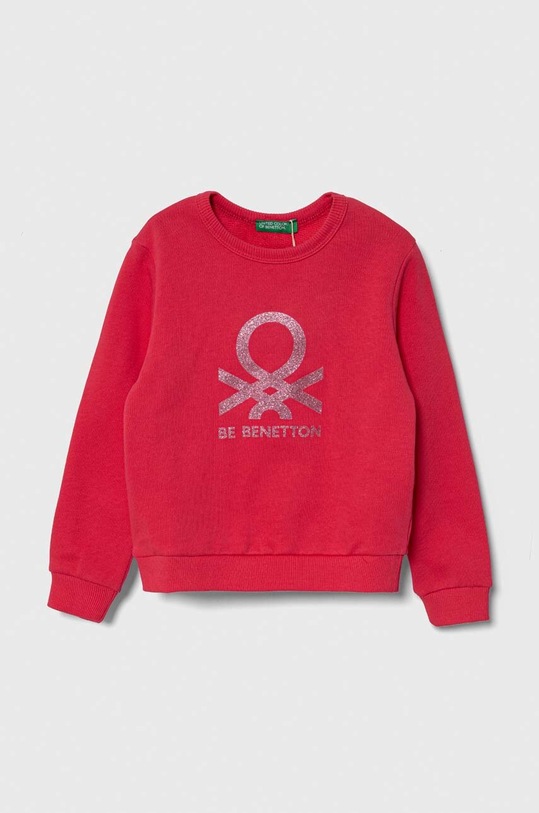 United Colors of Benetton bluza bawełniana dziecięca nadruk różowy 3J70G10D3.P.Seasonal