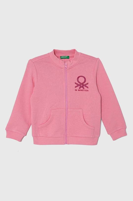 United Colors of Benetton bluza bawełniana dziecięca nadruk różowy 3J70G502U.P.Seasonal
