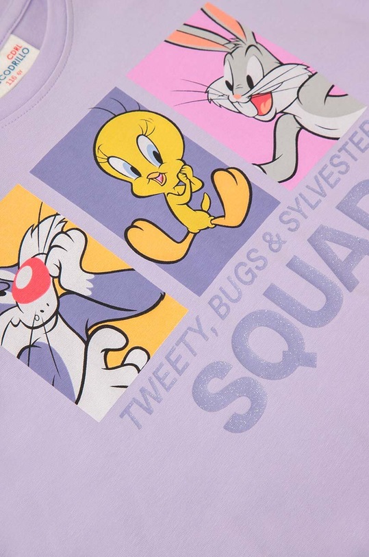 Coccodrillo bluza bawełniana dziecięca fioletowy WC4143101LGW