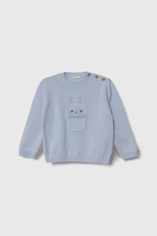 Хлопковый свитер для младенцев United Colors of Benetton аппликация голубой 10C1B100W.W.Seasonal