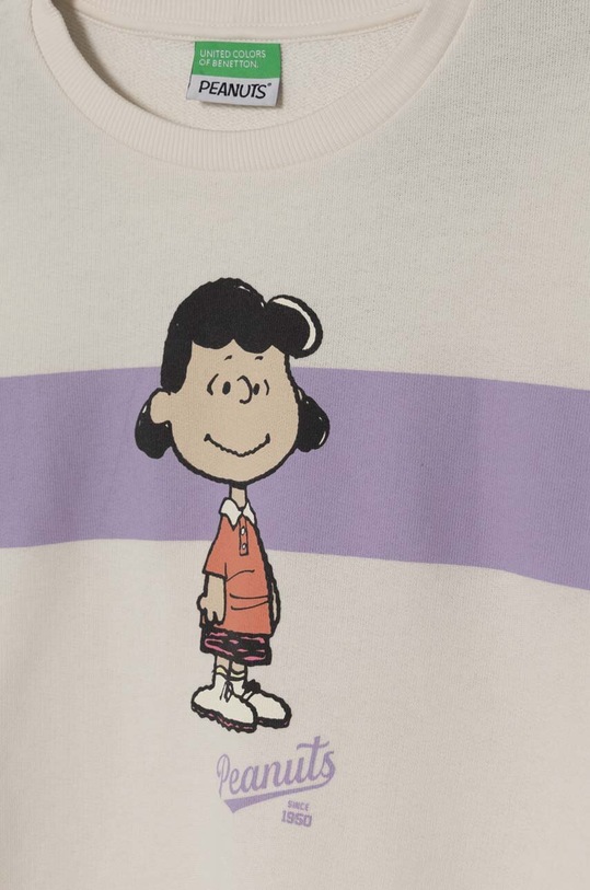 Dziewczynka United Colors of Benetton bluza bawełniana dziecięca x Snoopy 3J68C10JC.G.Seasonal beżowy