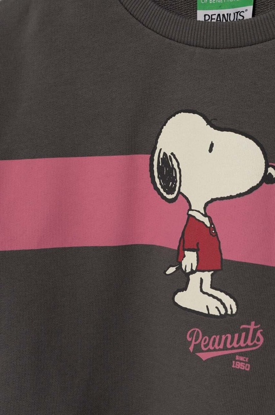 Dziewczynka United Colors of Benetton bluza bawełniana dziecięca x Snoopy 3J68C10JC.G.Seasonal szary