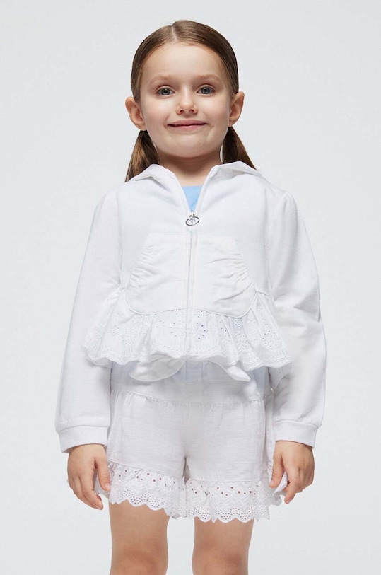 Mayoral bluza bawełniana dziecięca 3477.6H.Mini.PPYH biały