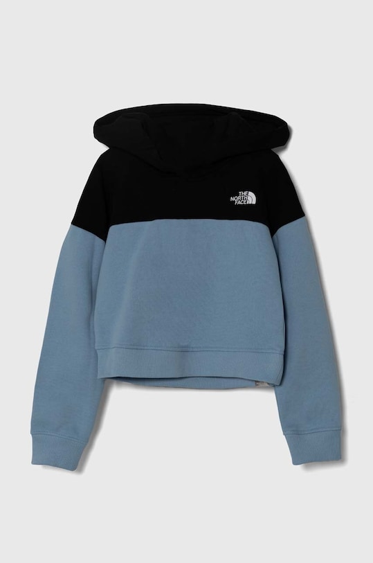 The North Face hanorac de bumbac pentru copii DREW PEAK CROP P/O HOODIE print turcoaz NF0A89PT