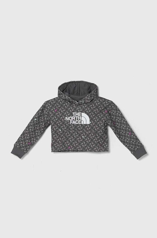 The North Face bluza bawełniana dziecięca DREW PEAK LIGHT HOODIE PRINT nadruk szary NF0A8872