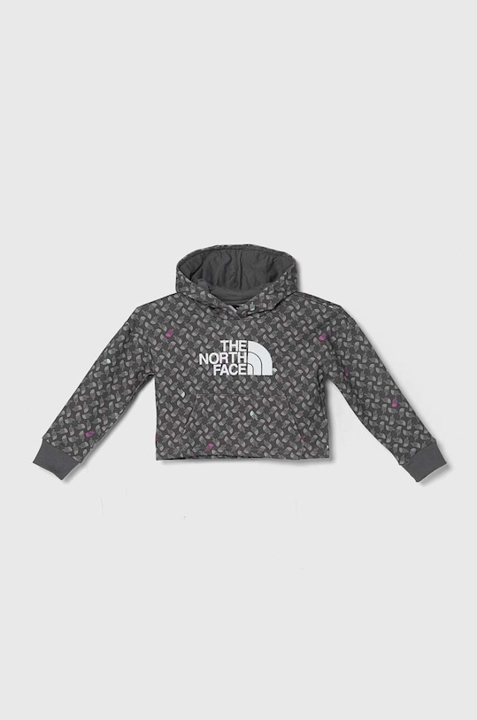 Παιδική βαμβακερή μπλούζα The North Face DREW PEAK LIGHT HOODIE PRINT βαμβάκι γκρί NF0A8872