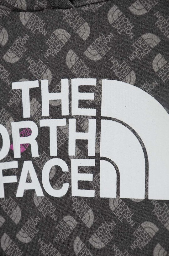 Dziewczynka The North Face bluza bawełniana dziecięca DREW PEAK LIGHT HOODIE PRINT NF0A8872 szary