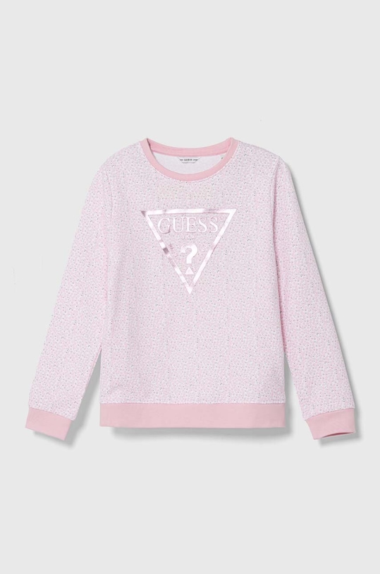 Guess hanorac de bumbac pentru copii imprimeu roz J4GQ01.KA6R3.PPYH