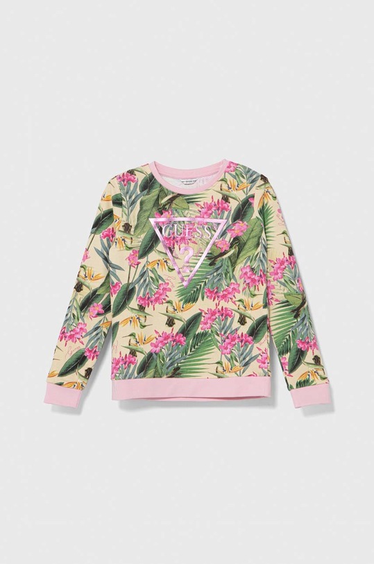 Guess bluza bawełniana dziecięca wzorzyste zielony J4GQ01.KA6R3.PPYH