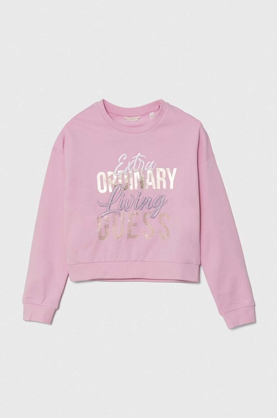 Dětská bavlněná mikina Guess nášivka růžová J4GQ02.KA6R4.PPYH