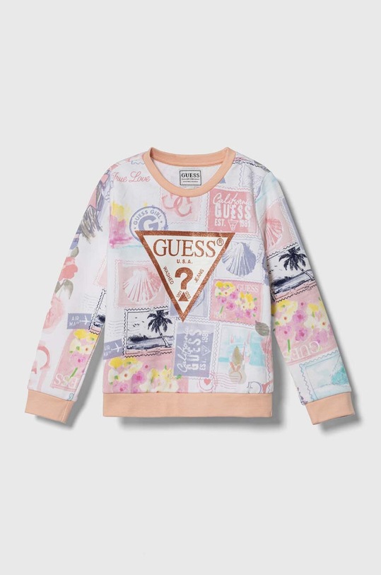 Guess bluza bawełniana dziecięca nadruk pomarańczowy K4GQ01.KA6R3.PPYH