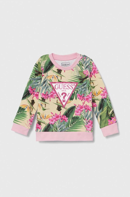 Дитяча бавовняна кофта Guess візерунок зелений K4GQ01.KA6R3.PPYH