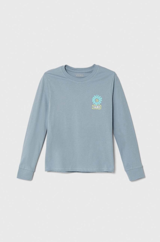 Vans longsleeve bawełniany dziecięcy DUAL BLOOM LS BFF nadruk niebieski VN000GANDSB