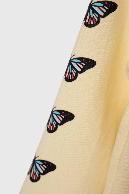 Dziewczynka Vans bluza bawełniana dziecięca FLUTTER FLY ZIP HOODIE VN000GBCCR1 żółty