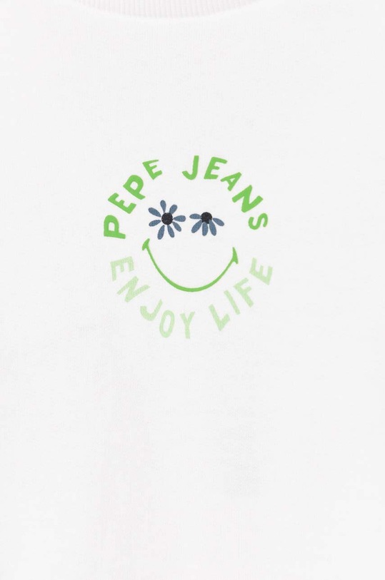 Fete Pepe Jeans hanorac de bumbac pentru copii OMARA PG581323 alb