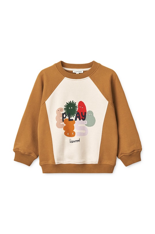 Dječja pamučna dukserica Liewood Aude Placement Sweatshirt LW18792 zelena AW24