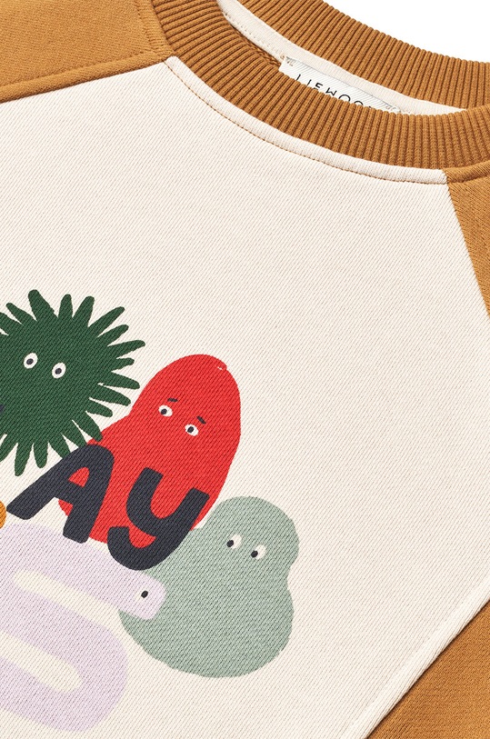 Dječja pamučna dukserica Liewood Aude Placement Sweatshirt zelena LW18792