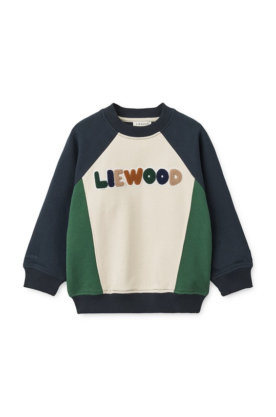 Dětská bavlněná mikina Liewood Aude Placement Sweatshirt LW18792 námořnická modř AW24