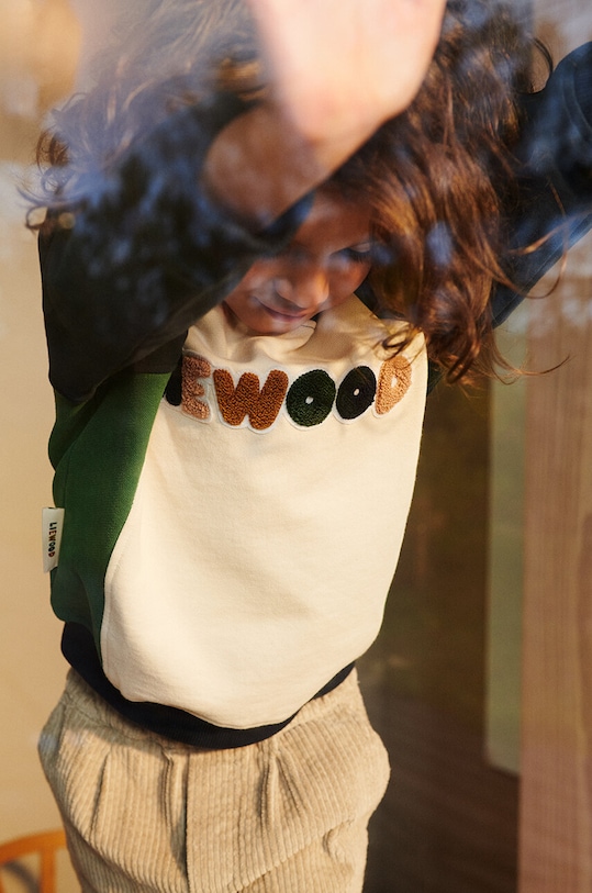 Dětská bavlněná mikina Liewood Aude Placement Sweatshirt LW18792 námořnická modř