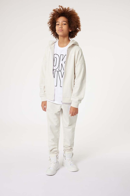 Dkny hanorac de bumbac pentru copii print alb D60028.162.174