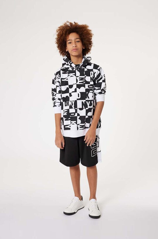 Детская хлопковая кофта Dkny с капюшоном белый D60031.126.150