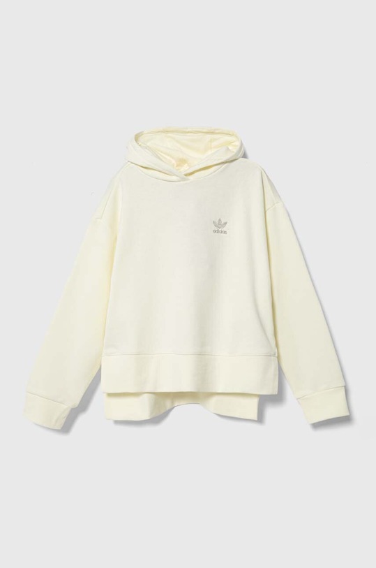 Παιδική βαμβακερή μπλούζα adidas Originals με κουκούλα μπεζ IP3074