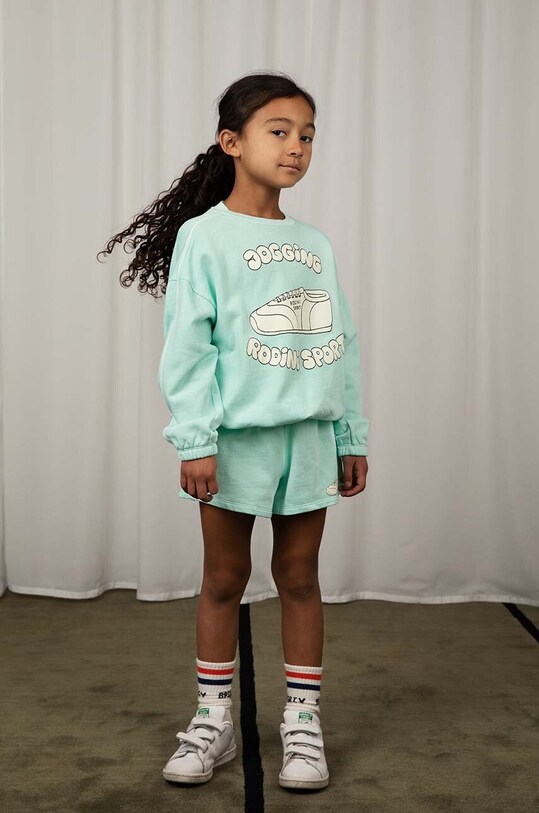 Mini Rodini bluza bawełniana dziecięca Jogging 2422011275 niebieski