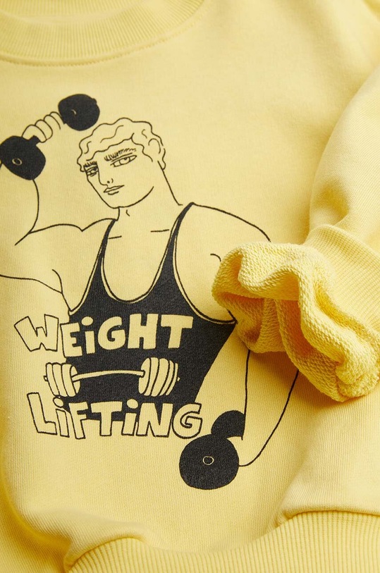 Mini Rodini bluza bawełniana dziecięca Weight lifting żółty 2422012123