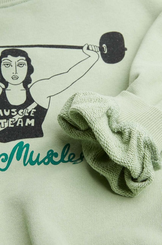 Mini Rodini bluza bawełniana dziecięca Club muscles zielony 2422014475