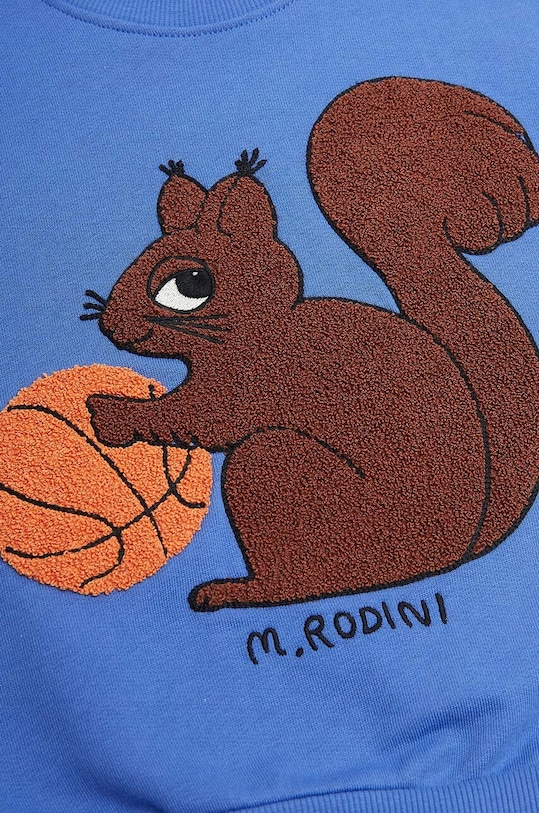 Chłopiec Mini Rodini bluza bawełniana dziecięca Squirrel 2422015460 niebieski