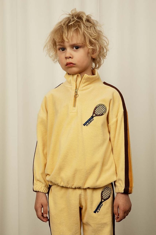 Mini Rodini bluza bawełniana dziecięca Tennis aplikacja żółty 2422018023