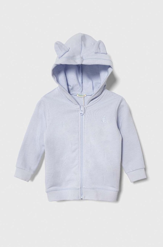 United Colors of Benetton hanorac de bumbac pentru bebelusi uni albastru 3J70A500R.W.Reproposed