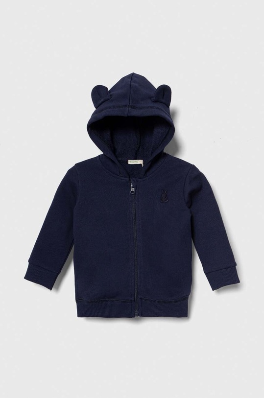 United Colors of Benetton hanorac de bumbac pentru bebelusi uni bleumarin 3J70A500R.W.Reproposed