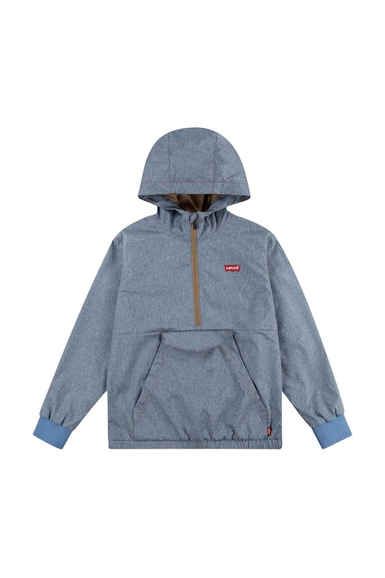 Дитяча бавовняна кофта Levi's LVB CHAMBRAY ANORAK з капюшоном блакитний 9EK395